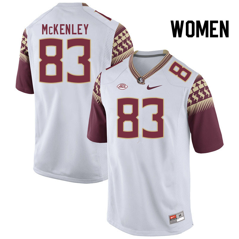 Women #83 Zamari McKenley Florida State Seminoles College Football Jerseys Stitched Sale-White - Click Image to Close